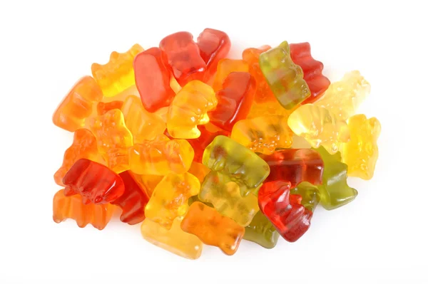 Jelly gummy bears isolated on white — Stock Photo, Image