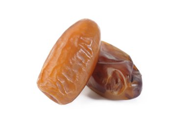 Kurumuş tarihler beyaz arkaplanda izole edildi