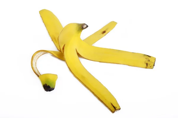 Skórka banana na białym tle Obrazek Stockowy