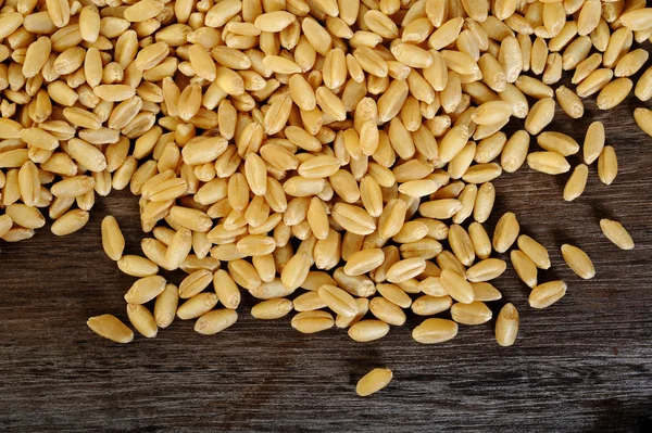 Cebada perla cruda sobre fondo de madera — Foto de Stock