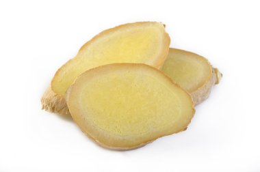 beyaz izole taze zencefil kökü