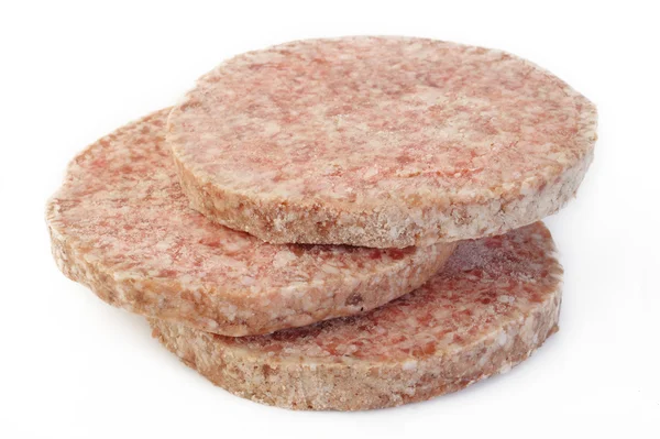 Bevroren Hamburger op wit — Stockfoto