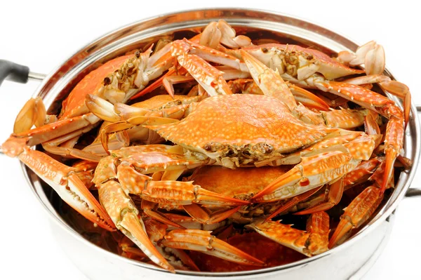 Steamed crab in steaming pot — Stock Photo, Image