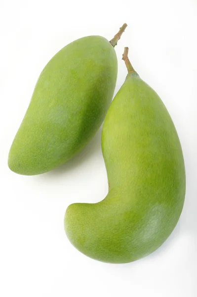 Fresh green mango on white background — Stock Photo, Image