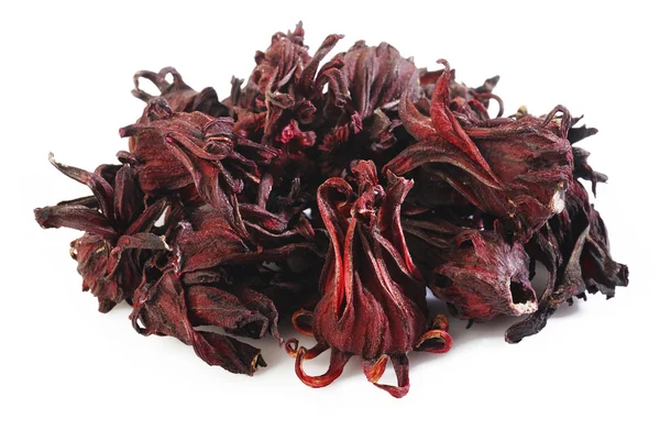 Dried roselle on white background — Stock Photo, Image