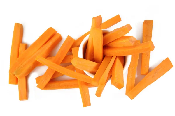 Zanahorias palos sobre fondo blanco —  Fotos de Stock