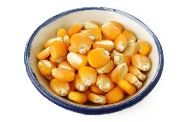 Corn seeds in bowl — Stock Photo, Image