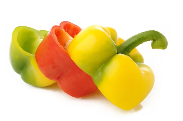 Mixed bell pepper on white background — Stock Photo, Image