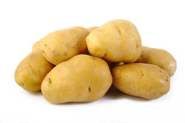 Сира картопля на білому — стокове фото