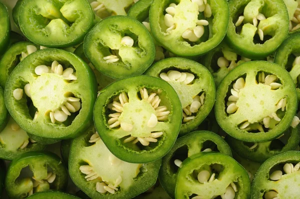 Irisan cabai jalapeno hijau — Stok Foto