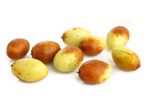 Chinese jujubes fruits on white — Stock Photo, Image