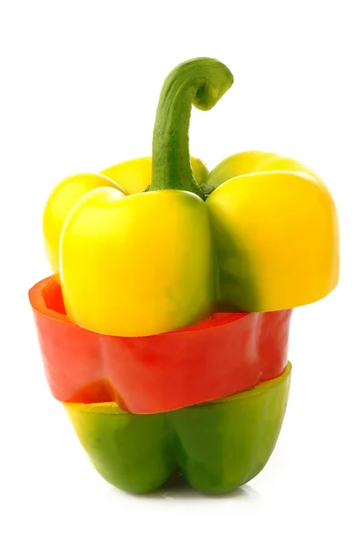 Mixed bell pepper on white background — Stock Photo, Image