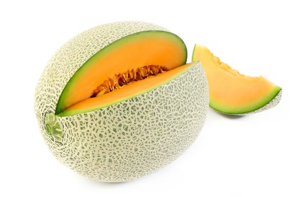 Melón japonés naranja sobre fondo blanco — Foto de Stock