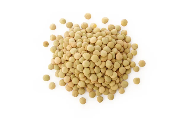 Green lentils on white — Stock Photo, Image