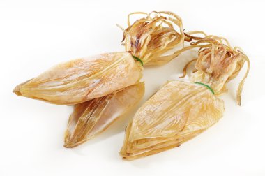 beyaz üzerine kuru mürekkep balığı 