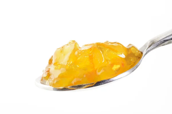 Domácí pomerančový Jam v lžíce — Stock fotografie