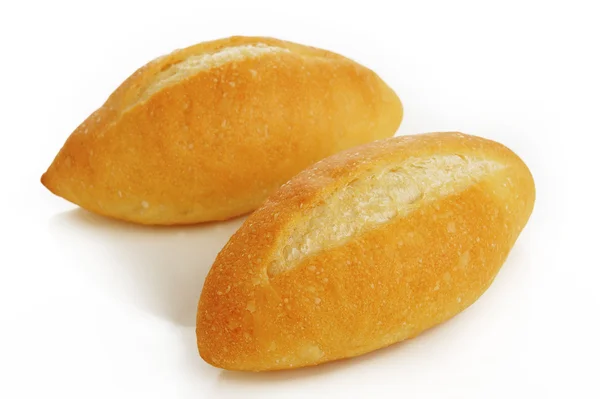 Pão francês em fundo branco — Fotografia de Stock