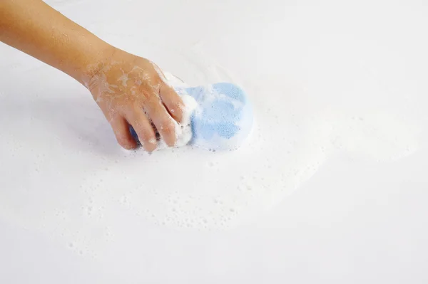 Housewife cleaning the floor — Stock Photo, Image