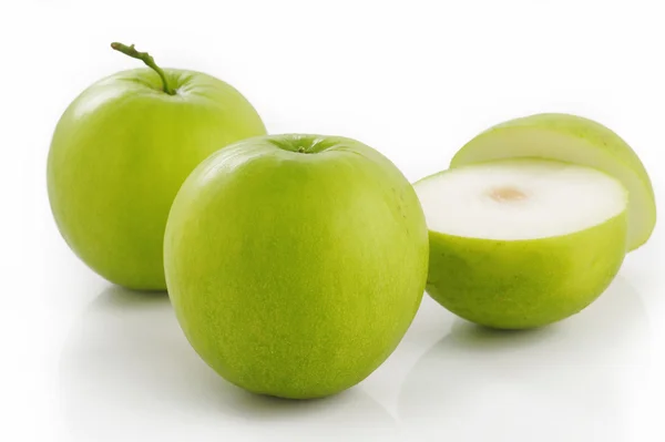 Green jujube fruit on white background — Stock Photo, Image
