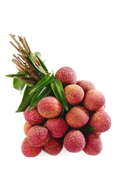 Litchi freschi su bianco — Foto Stock