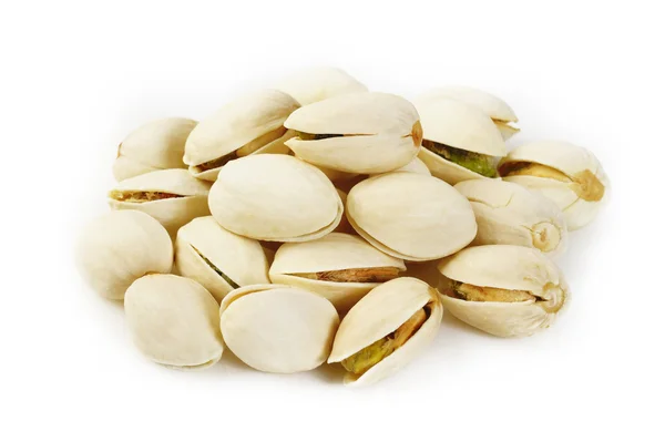 Nueces de pistacho sobre fondo blanco — Foto de Stock