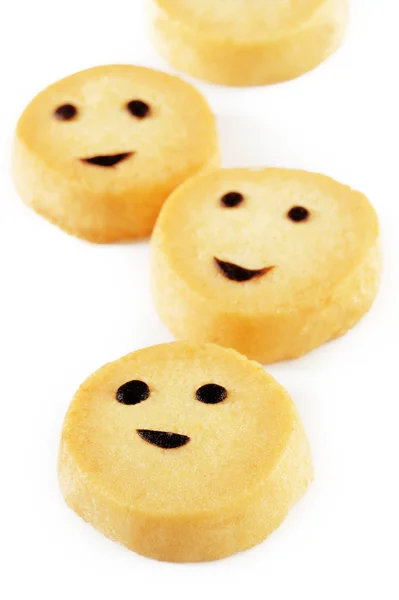 Boldog cookie-kat a fehér háttér — Stock Fotó