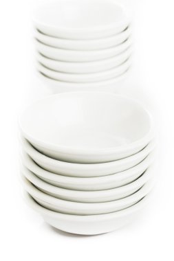 Beyaz arka planda beyaz kase