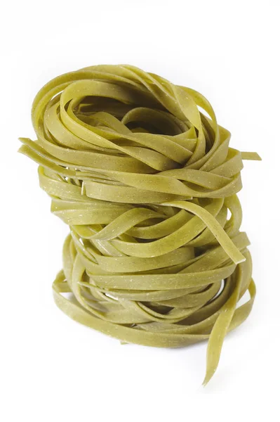 Spinach fettuccine pasta — Stock Photo, Image