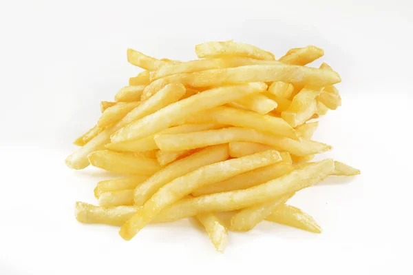 French fries against on white — Stock Photo, Image