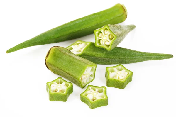 Okra sur blanc — Photo