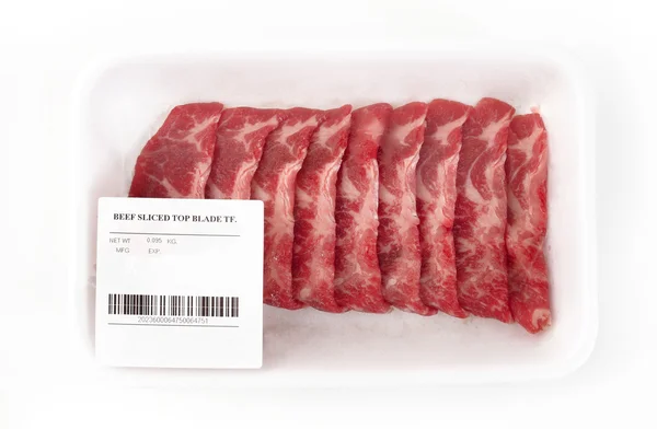 Βόειο κρέας στο κουτί αφρού — Φωτογραφία Αρχείου