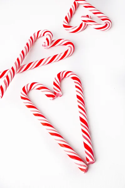 Candy cane heart on white background — Stock Photo, Image