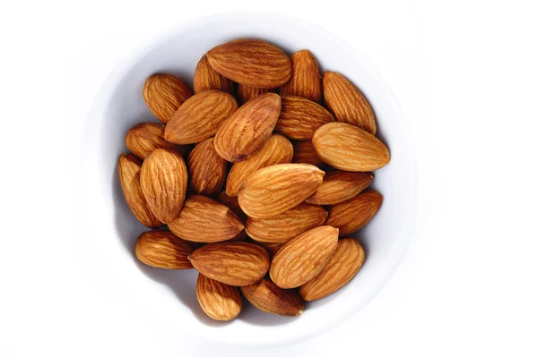 Almond in white dish — Stock Photo, Image