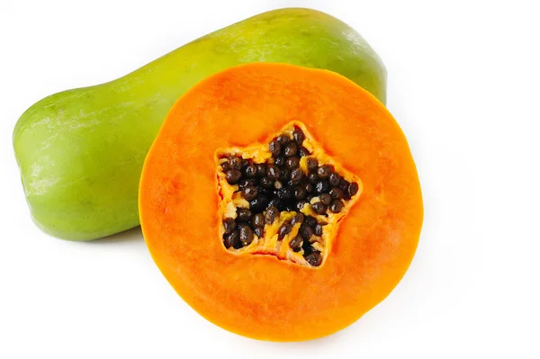 Papaya auf weiß — Stockfoto