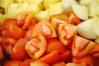 doğranmış sebze yakın çekim 