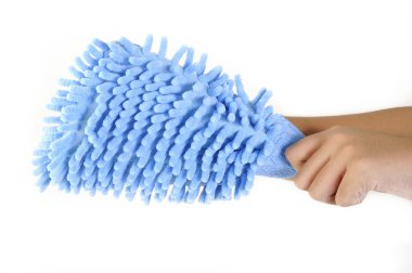 giyen mikrofiber bez eldiven el 