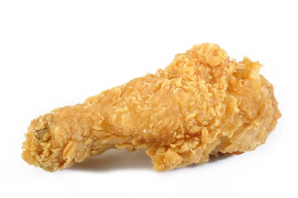 Muslo de pollo frito sobre fondo blanco — Foto de Stock