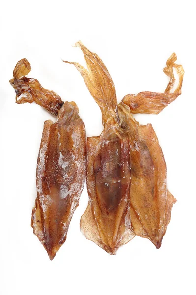 Dried squid on white — Stock Photo, Image