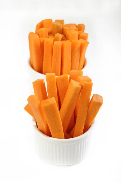 Zanahorias palos en tazón — Foto de Stock