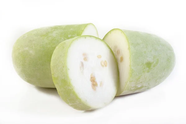 Slices of wax gourd on white — Stock Photo, Image