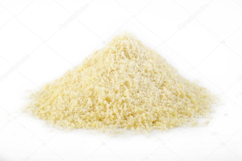 almond flour on white background