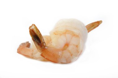 beyaz üzerine pişmiş karides 