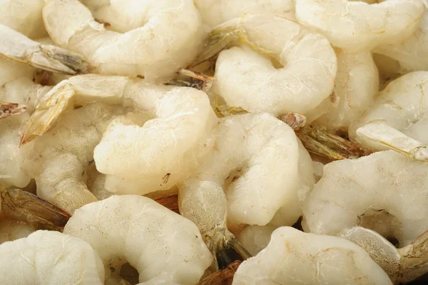 Peeled frozen shrimp background — Stock Photo, Image