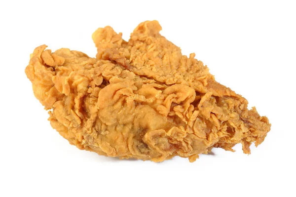 Pechuga de pollo frito sobre fondo blanco — Foto de Stock