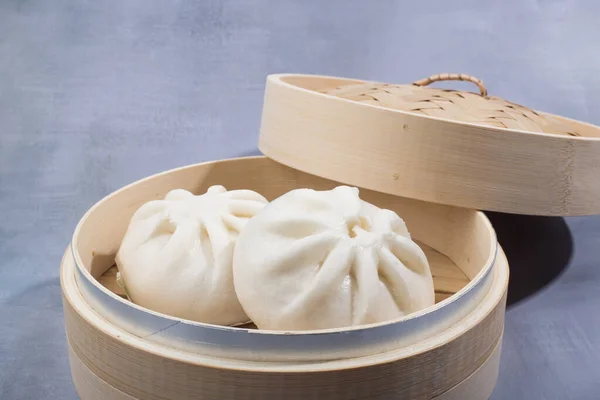 Asian food steamed bun with red bean filling