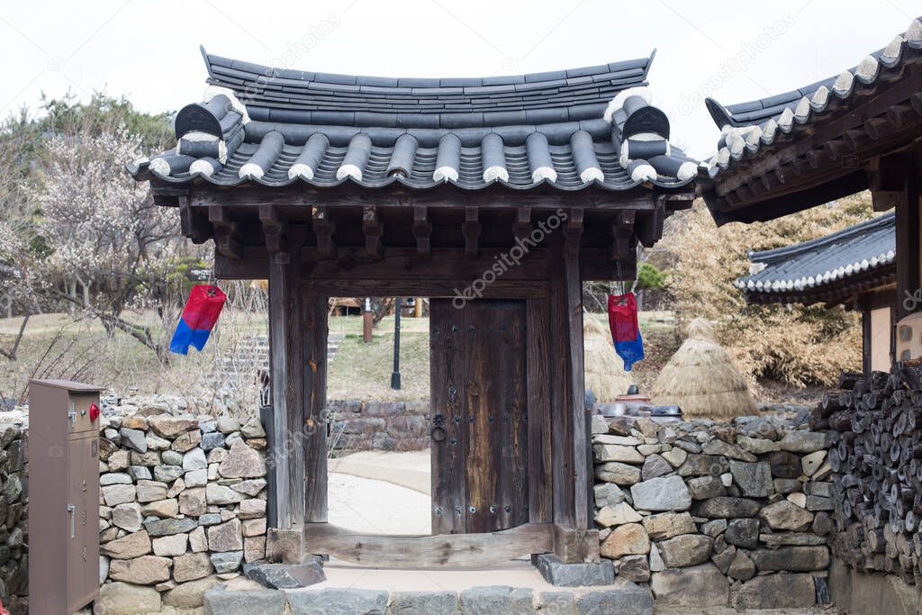 Korea traditional village. Hanok is traditional house of Korea