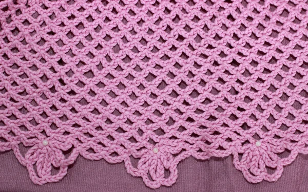 Pink crocheted background — Stock Photo, Image