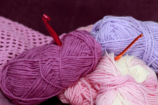 背景にかせ、かぎ針編み — ストック写真