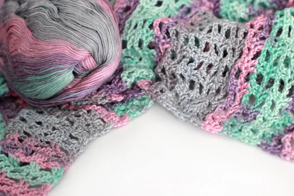 다채로운 뜨개질 소재와 배경 — 스톡 사진