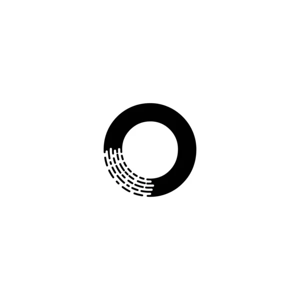 ダッシュライン効果を持つシンプルな文字のロゴデザイン 大文字のイニシャルO文字 San Serifフォントスタイル — ストックベクタ